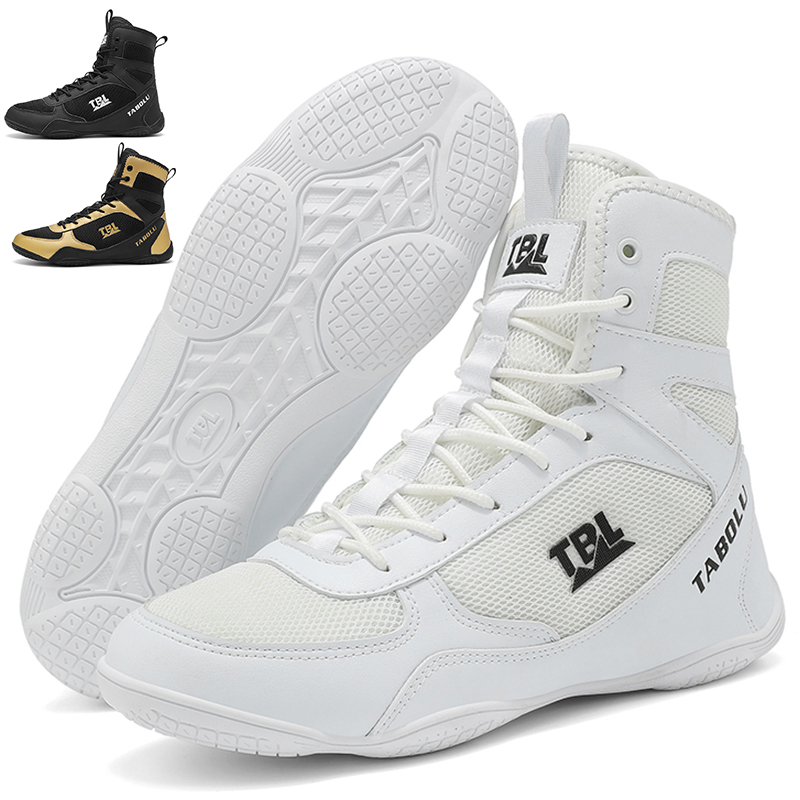 Professional Boxing and Wrestling Shoes for Men Lightweight Fighting Boxing Shoes High Quality Mesh Breathable Boxing Sneakers