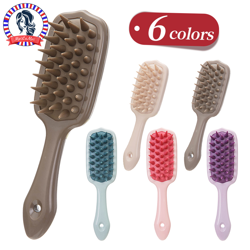 1pcs Silicone Shampoo Massage Comb Bath Wash Care Root Scalp Massager Shower Brush Salon Hair Tool