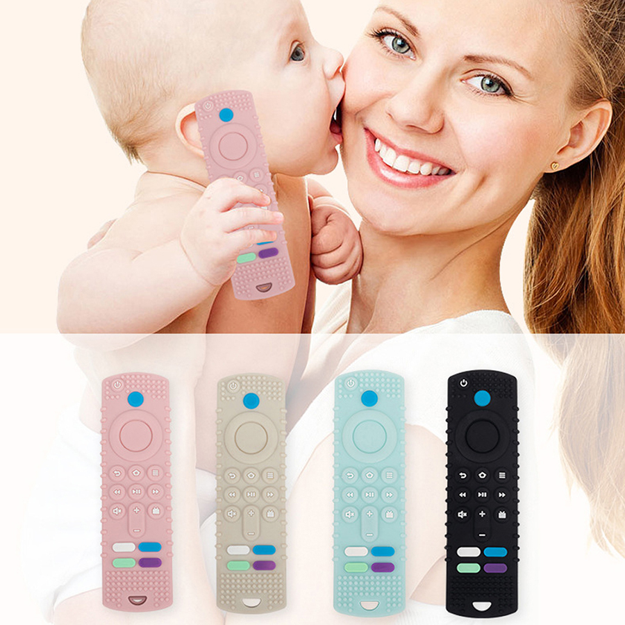 Silicone Teether Baby Anti-Eating Hand Teething Stick Toys Simulation TV Remote Control Teether High Quality Teether