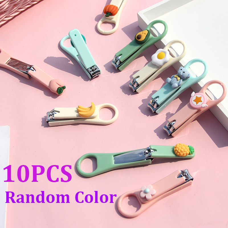 10pcs Creative cartoon nail clipper Anti-splash Nail clipper set Nail clipper Student portable Nail knife