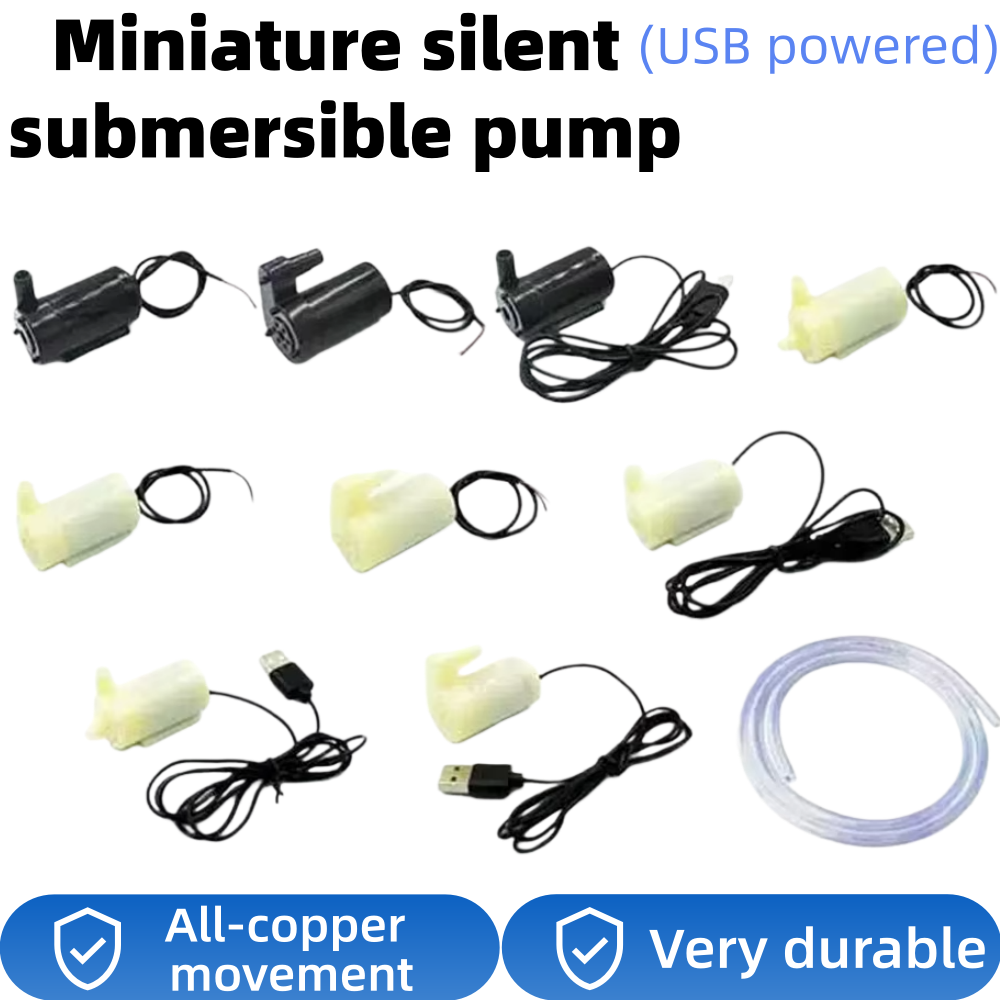 10-1PCS,DC 5V 3V Micro Submersible Motor Pump Silent Portable Submersible Water Pump USB for Fish Tank Fountain Aquarium Garden