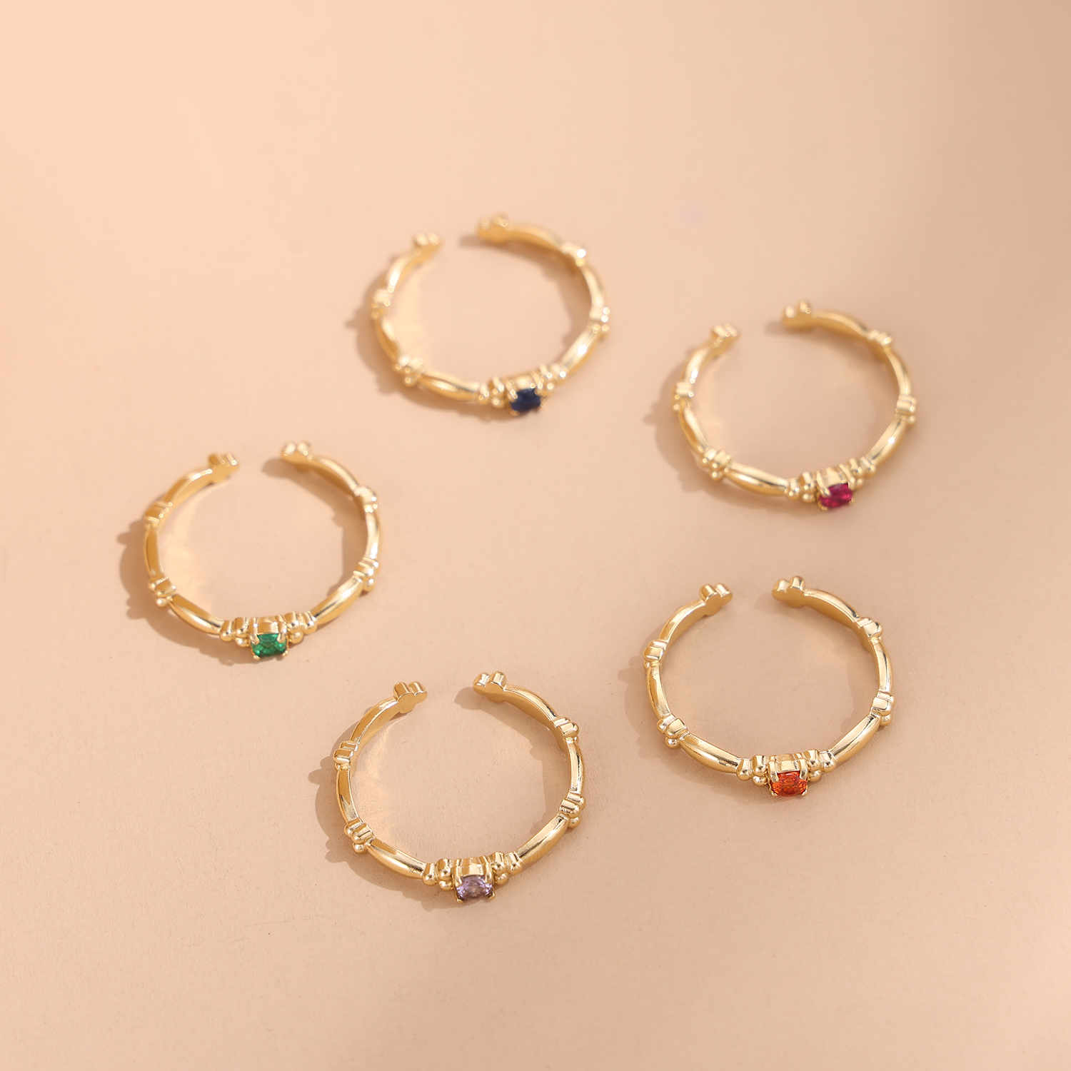 CARLIDANA Multi-color Stainless Steel New Arrivals 18K Gold Plated Gold Plated Cubic Zirconia Cute Ring Design Open Ring Women