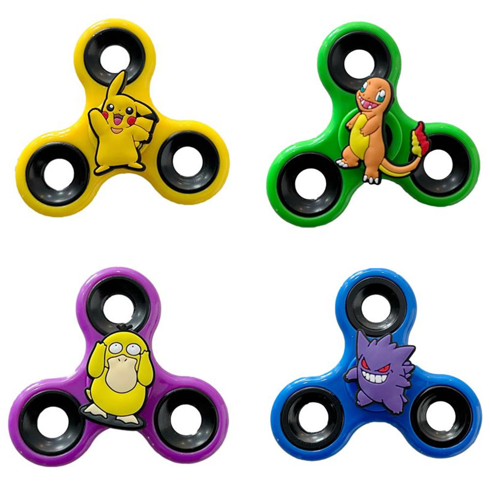 1 Pc Cute Pokemon Action Figures Fidget Spinner Squirtle Bulbasaur Mewtwo Raichu PVC Model Stress Relieving Hand Spinner Toy