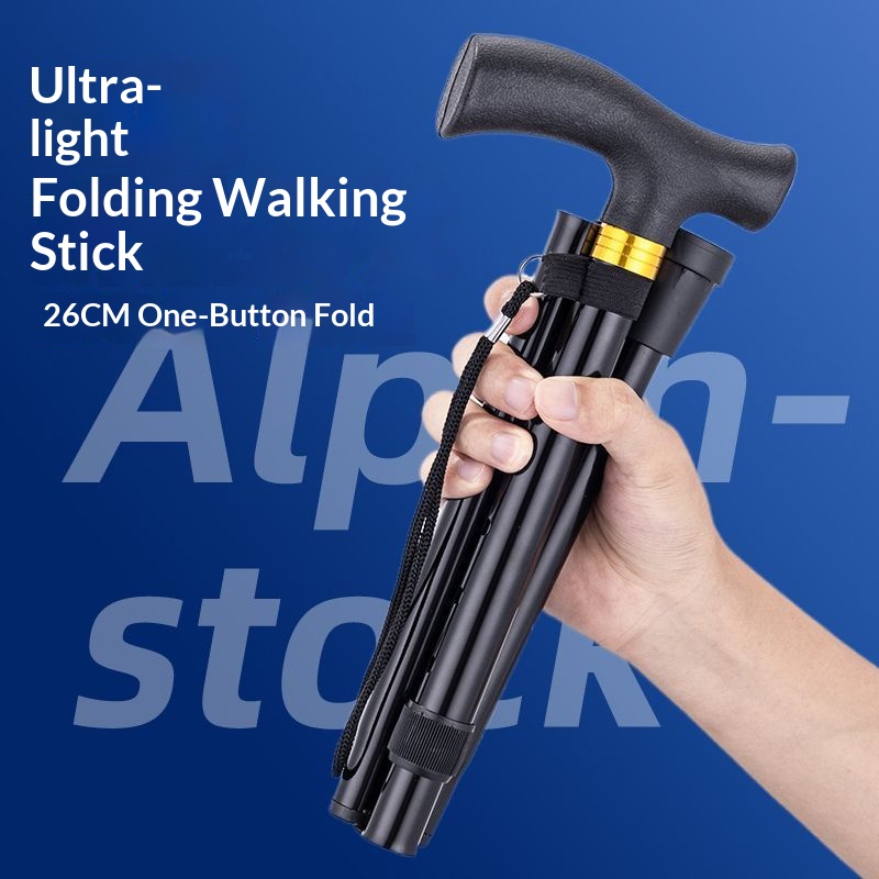 1pcs Outdoor Hiking Cane Foldable Cane Extendable And Portable Ultra Light Height Adjustable Lightweight Sturdy And Durable