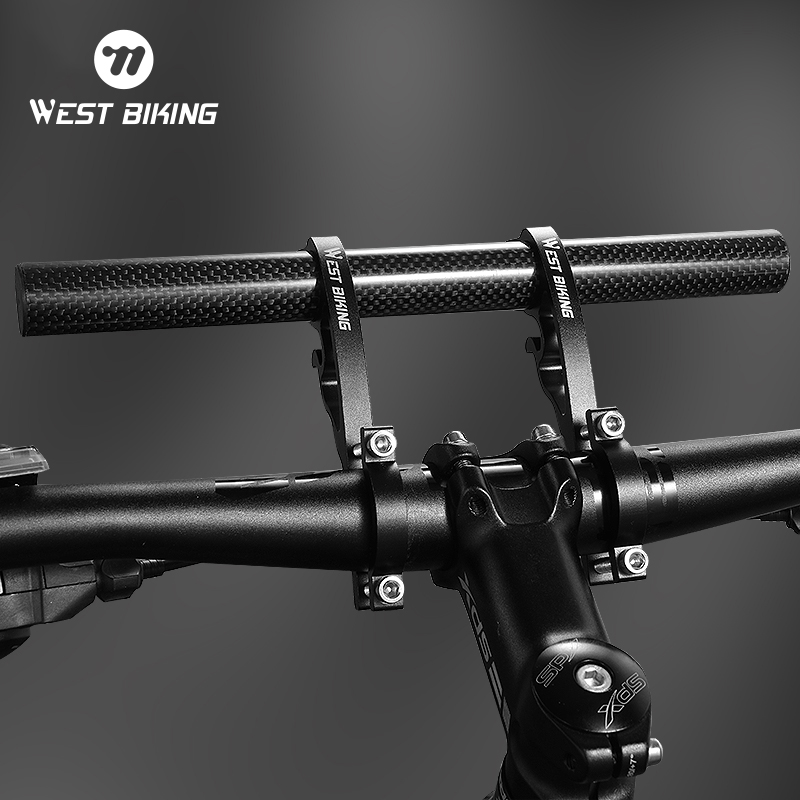 WEST BIKING Bike Handlebar Extender Carbon MTB Road Bike Integrated aluminum Extension Bar Bike Computer Light Phone Stand