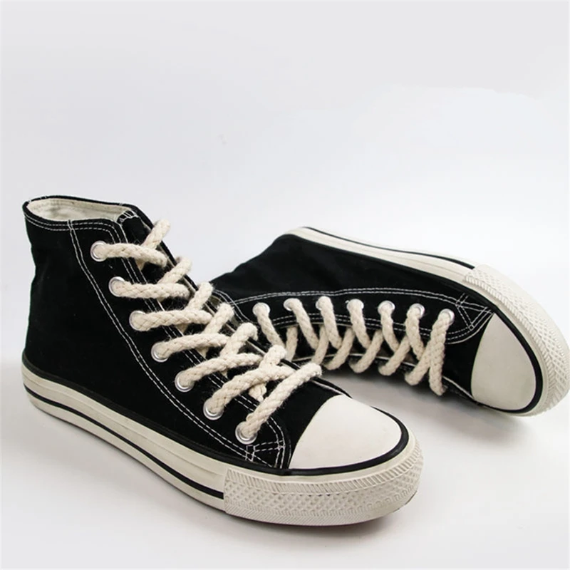 New Linen Cotton Shoelaces 7mm Bold Round Boot Shoe laces Shoelace for Sneakers Laces Shoes 100/120/140/160/180CM Shoestrings