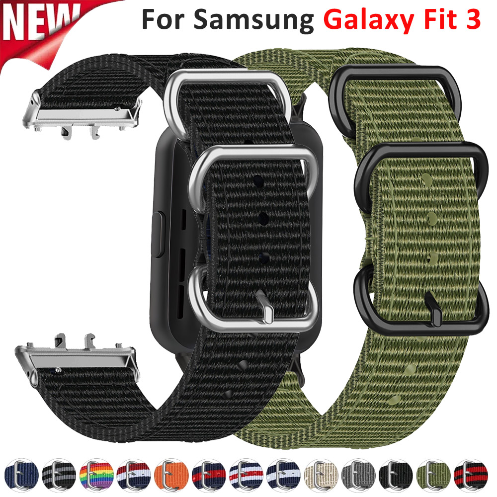 Nylon Loop Strap for Samsung Galaxy Fit 3 Adjustable Bracelet Watchband for Samsung Galaxy Fit3 Canvas Band Accessories