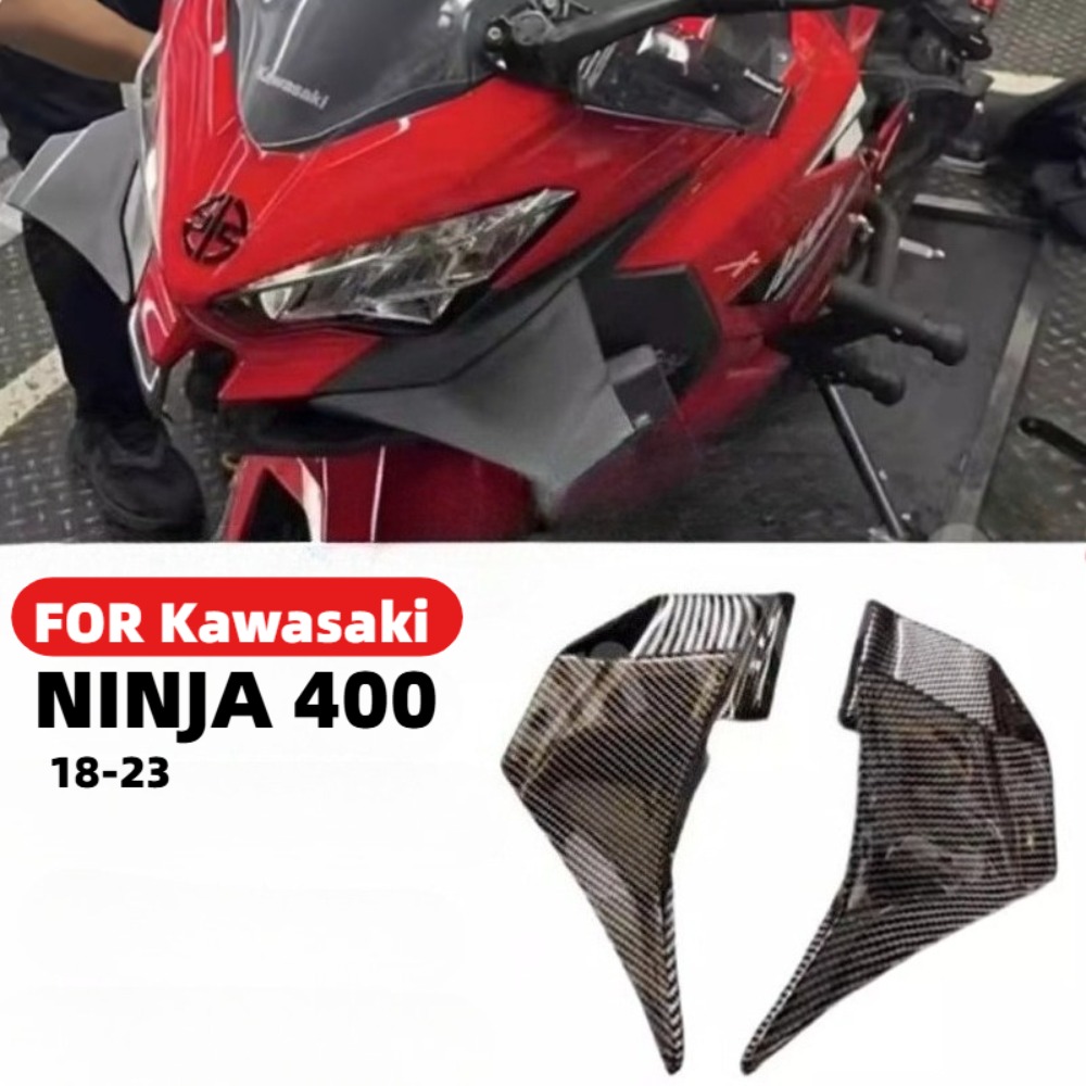 For KAWASAKI NINJA 400 Motorcycle Fixed Wind Wing Side Parts Aerodynamic Accessories Fairing Spoiler Winglet NINJA 400 2018-2023