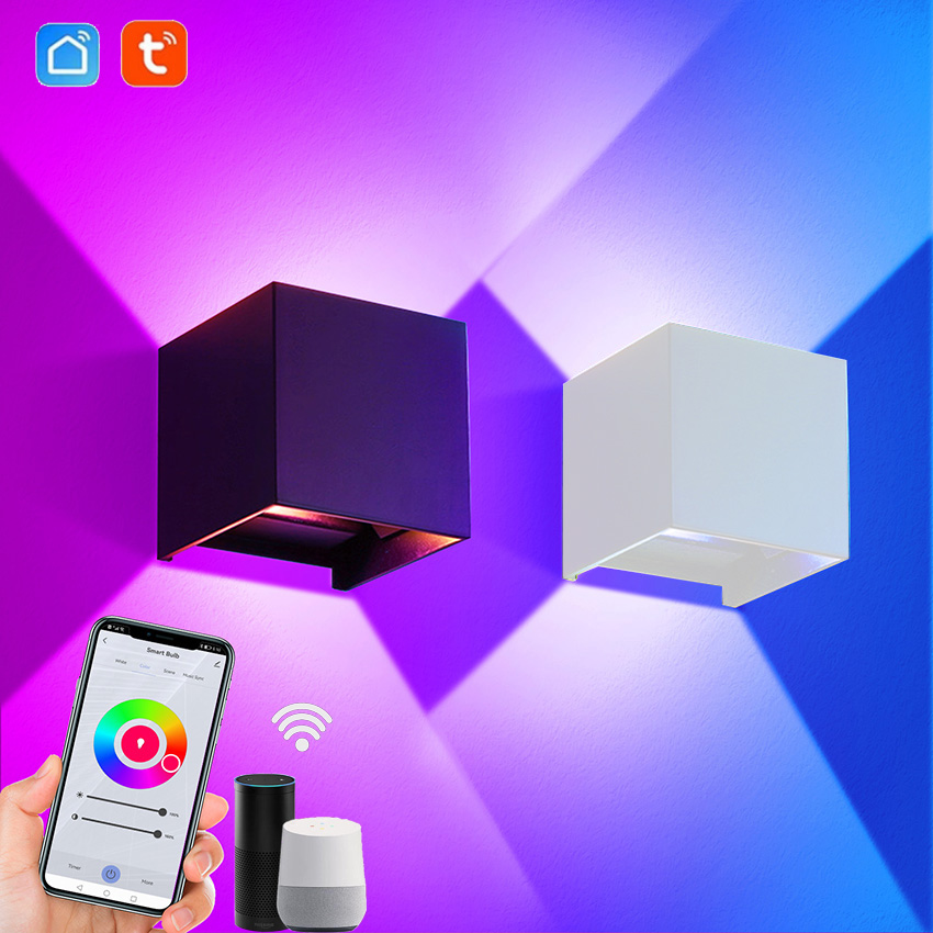 Tuya Outdoor LED Wall Lamp Smart Life APP Control Adjustable Angle RGBCCT Wall Lights,Work with Alexa Home