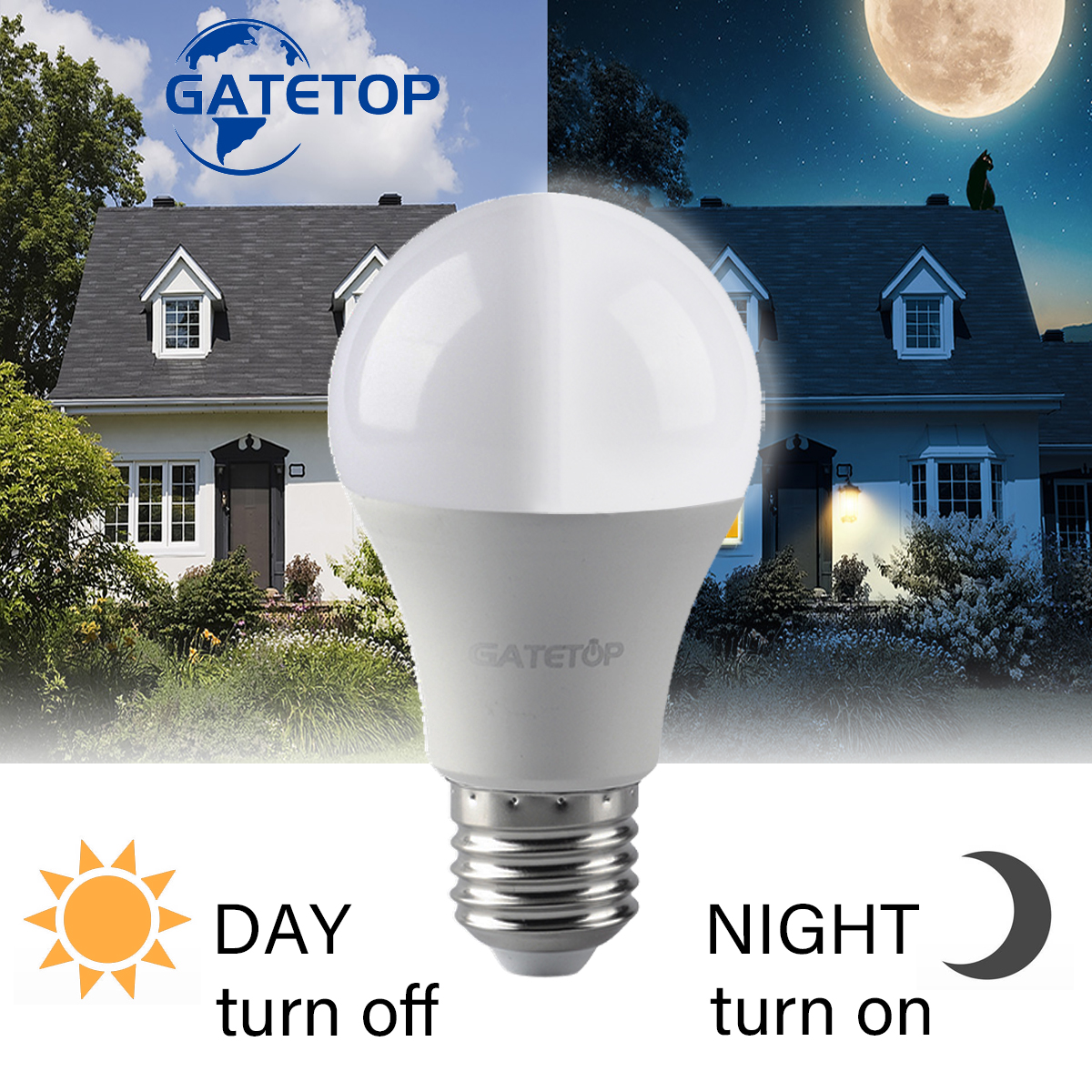 ​Sensor Outdoor Light LED Dusk To Dawn Bulb 10W E27 B22 AC 220V Day Night Light Auto ON/OFF LED Smart Lamp