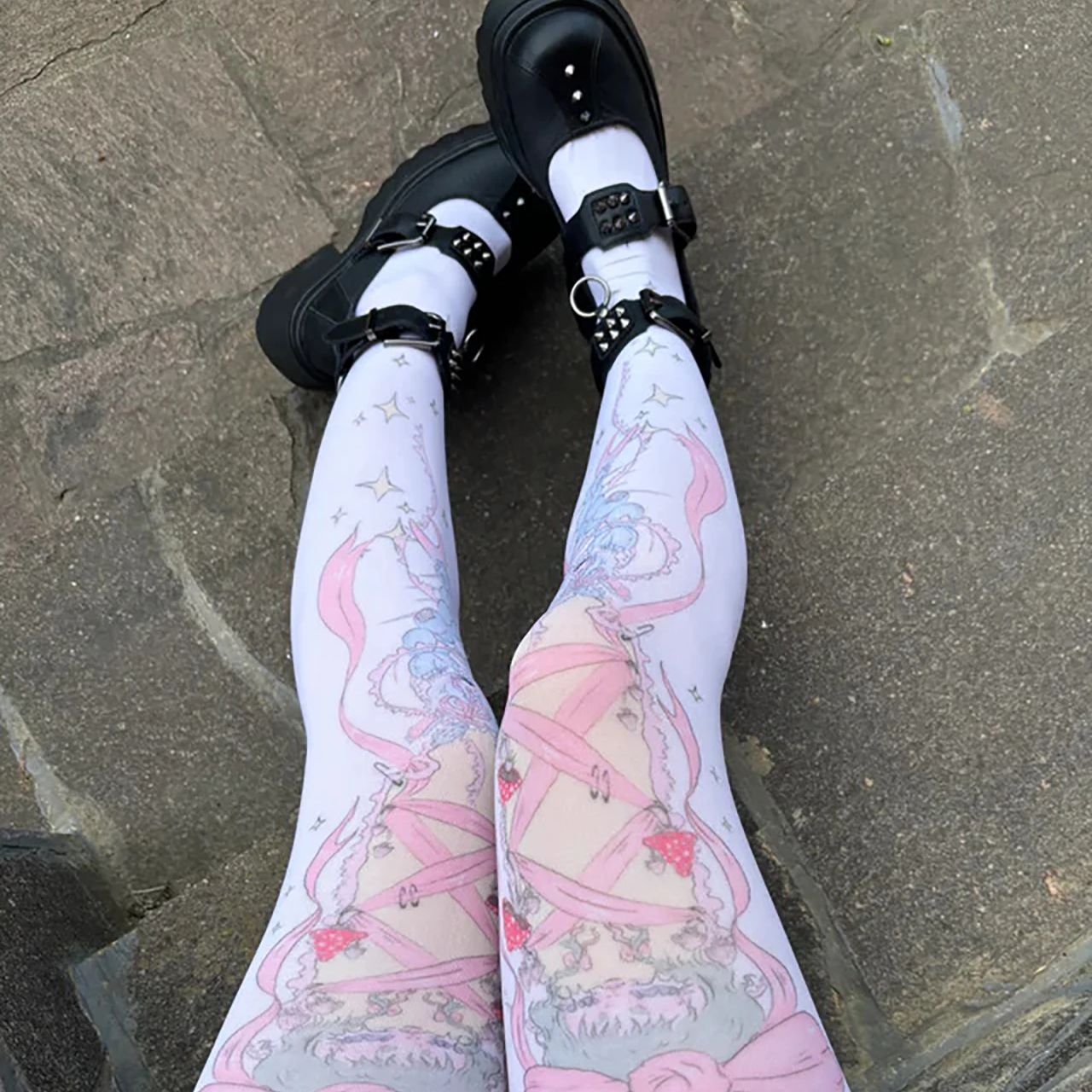 Kawaii Cute Female Punk Cosplay Socks Shoopy Emo Goth Harajuku Lolita Y2K Niche Fashion Trendy Stockings for Women