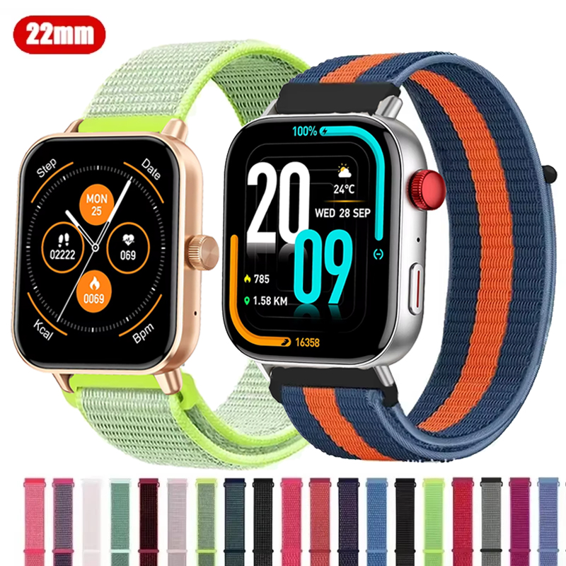 22mm Nylon Loop Strap For COLMI C8 Max Smartwatch Replacment Bracelet Sport Watchband Correa For COLMI P81 P71 P68 V76 V73 V68