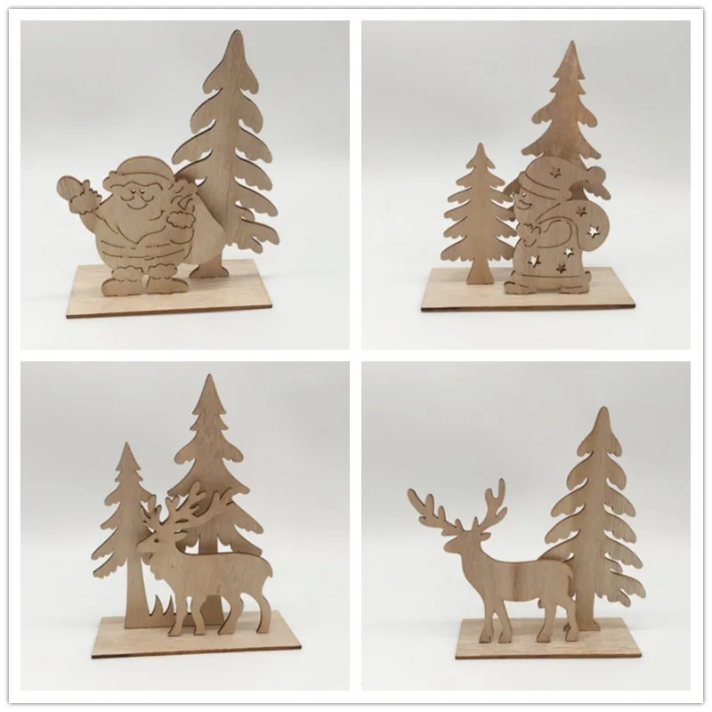 3D Wooden Christmas Tree Puzzle, Wooden DIY Crafts, Christmas Party Home Table Decoration Christmas Decorations for Home