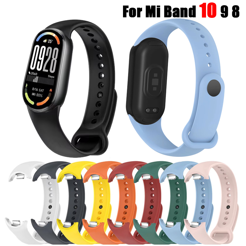 Silicone Strap For Mi Band 10 9 8 Strap Sports Wrist Bracelet Correas For Smart Band 10 9 8 Watchband Accessories