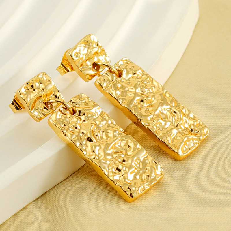 ANENJERY 316L Stainless Steel Shiny Hoop Earrings for Women Entry Luxury Vintage Earrings Jewelry Accessory
