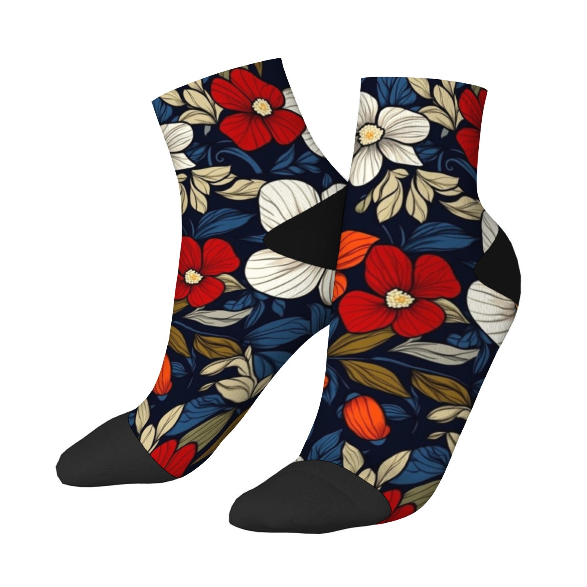 Artistic flower socks Korean Japanese style cute casual short socks all-match socks bicycle Hip Hop Travel Fitness party
