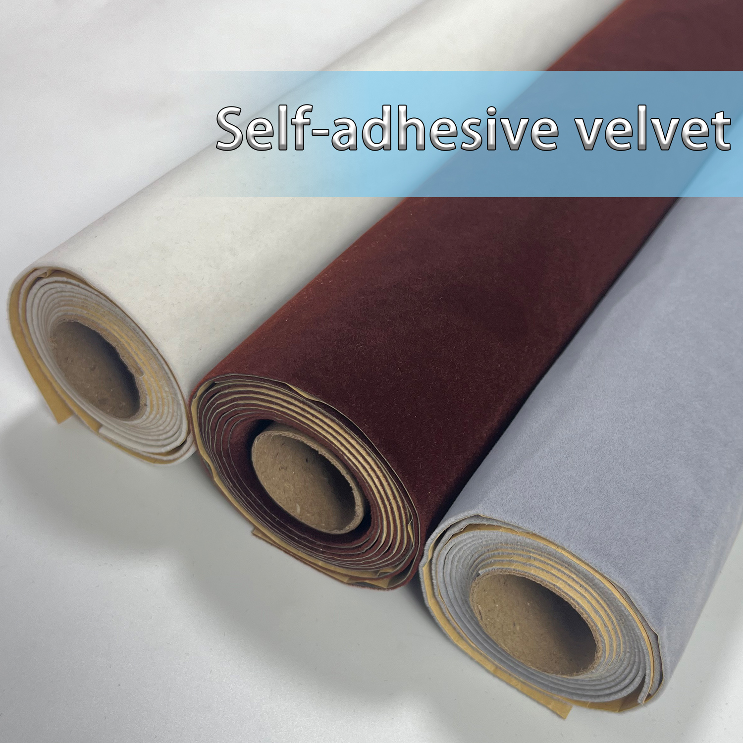 45x100cm Self Adhesive Velvet Multi Colored Flocked Fabric for DIY Crafts Jewelry Drawer Box Liners Furniture and Car Decoration