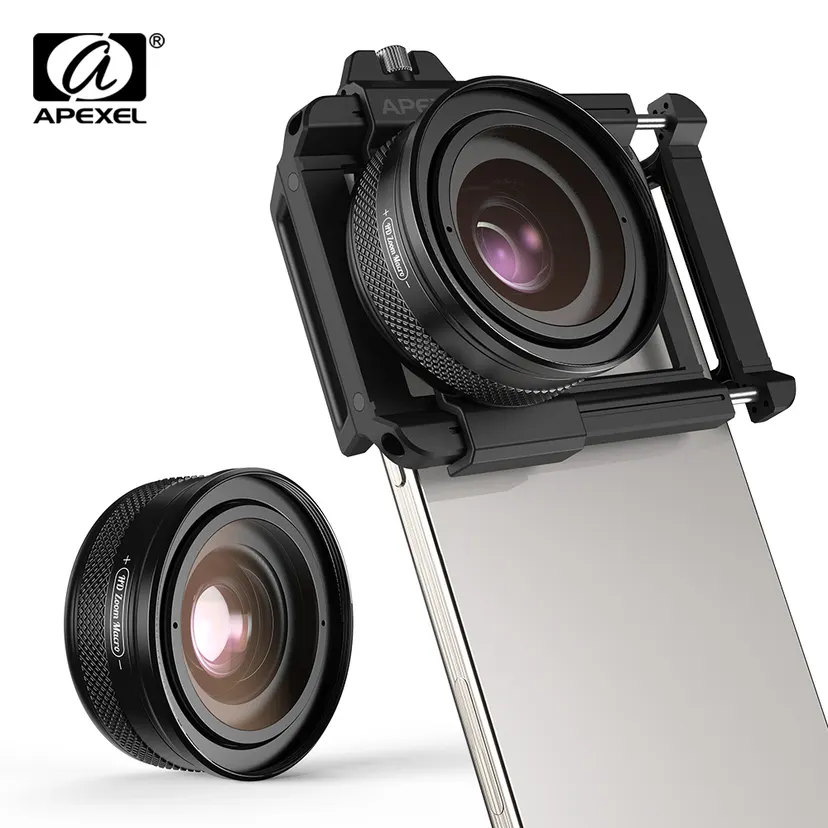 APEXEL 10-20X Zoom Macro Lens HD Micro Phone Camera Lenses Support Eye Macro Photography for iPhone All Smartphones