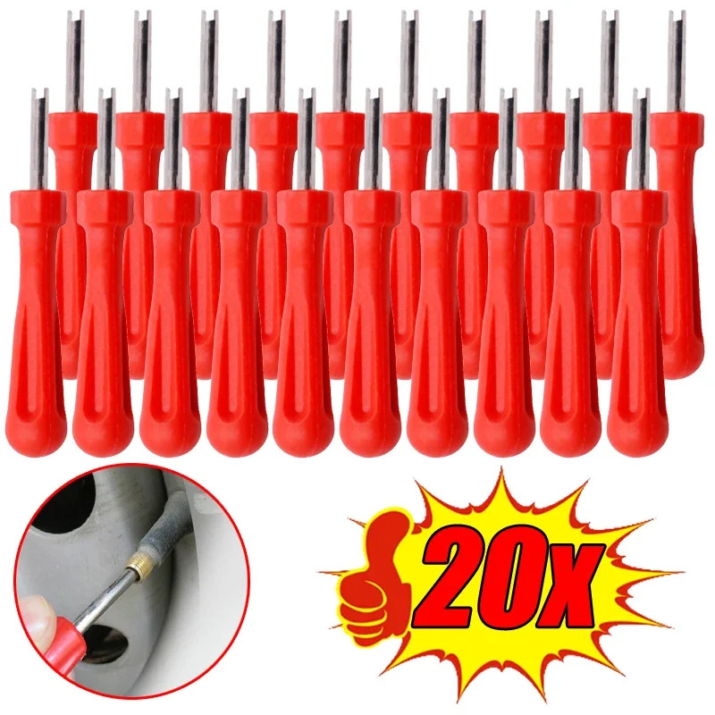 1 20Pcs Tyre Valve Core Remover Tool for Car Bike Motorbike Truck, Tire Valve Stem Repair Screwdriver Set