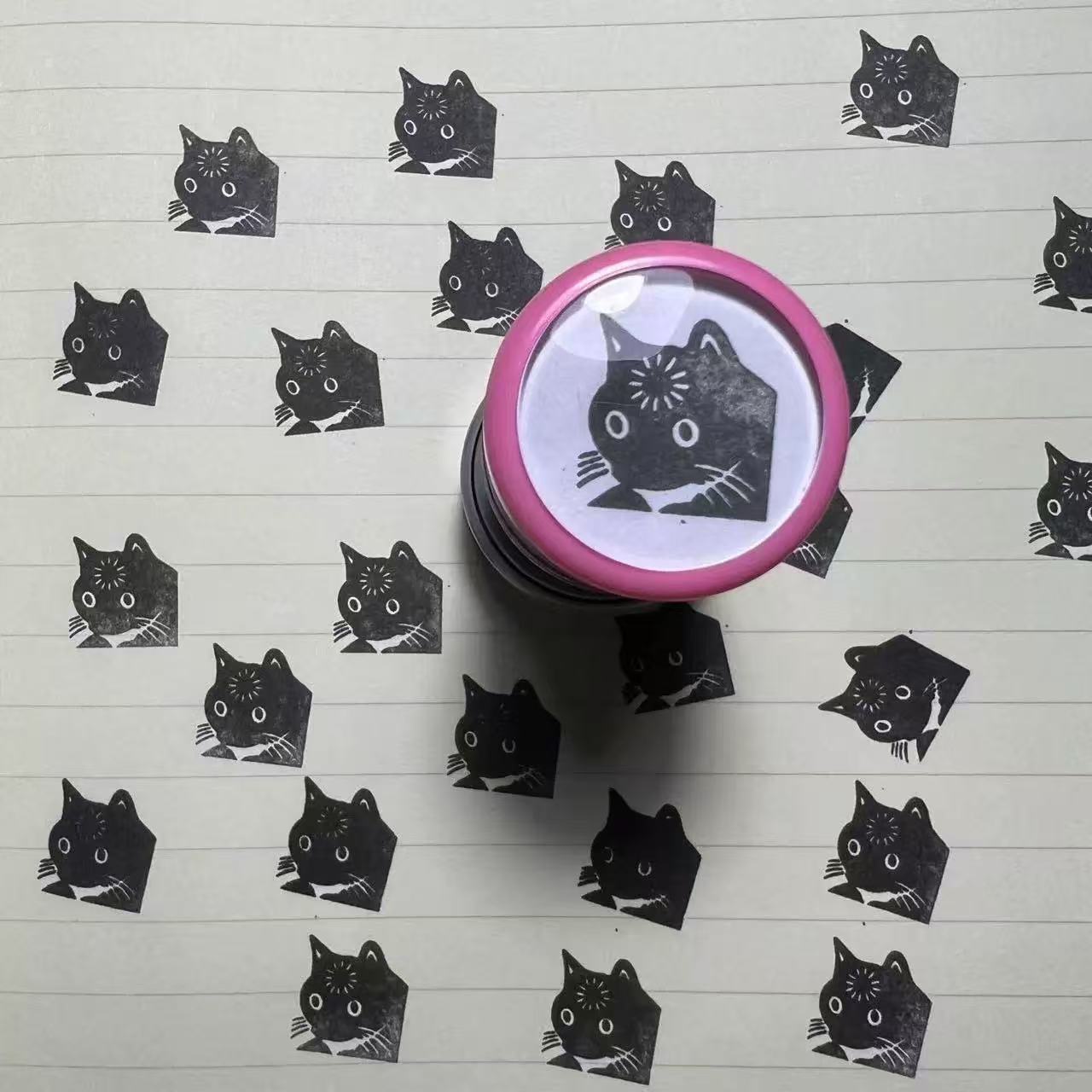 1pc Funny Dull Cat Stamp Cute Cartoon DIY Scrapbook Seal for Journal Decoration Scrapbooking Crafts children kid Material Stamps