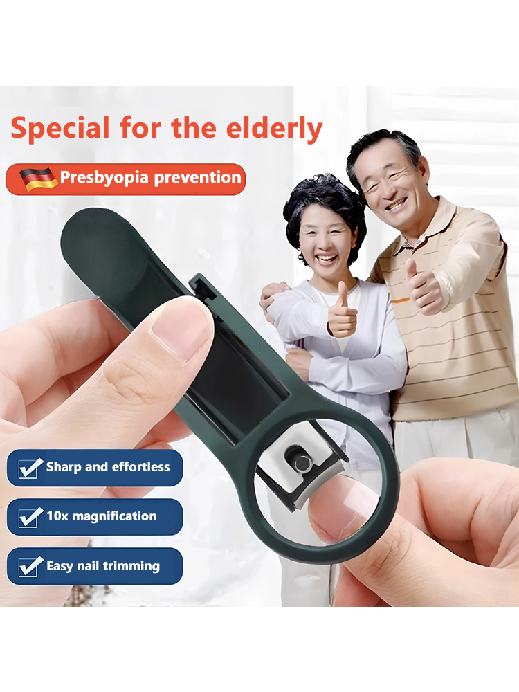 Creative Nail Clipper With Magnifying Glass For The Elderly Practical Anti-splash Stainless Steel Nail Clipper Beauty Tools New