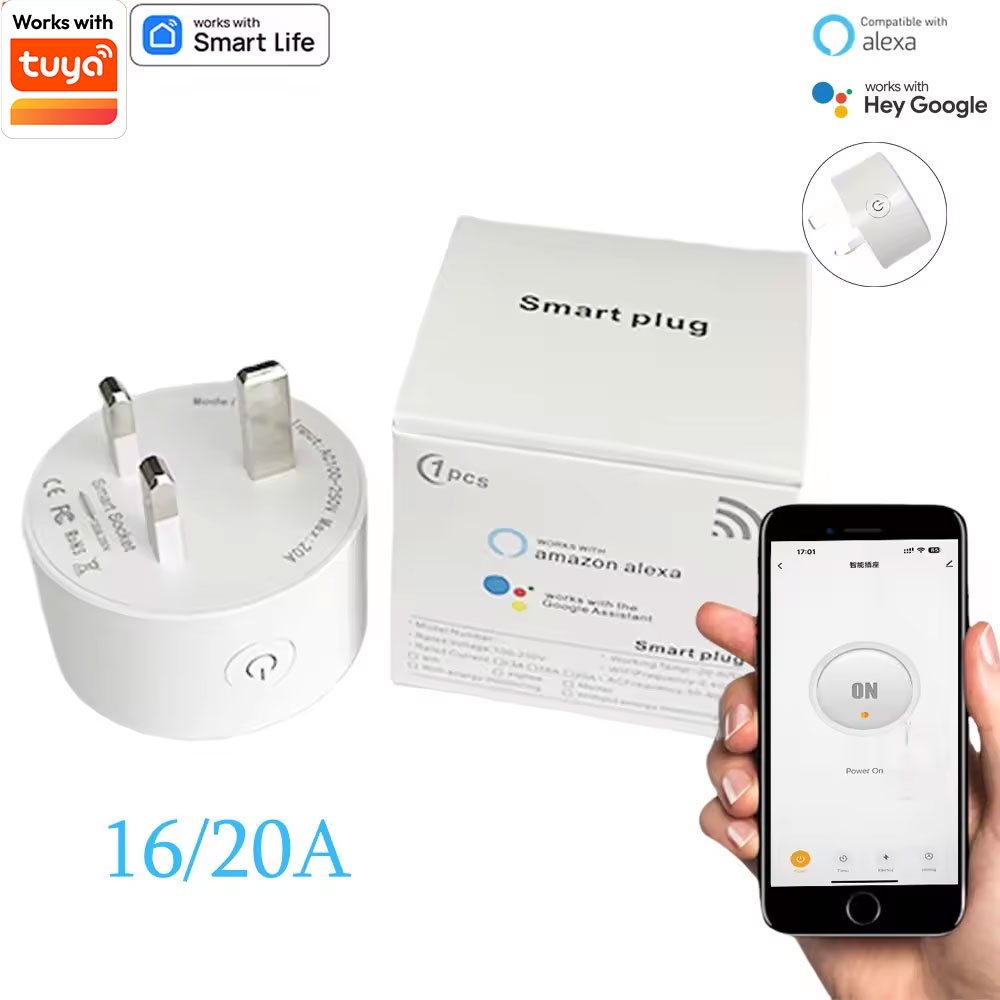 WiFi Smart Socket 16A UK plug With Energy Monitoring,Support CozyLife App, Works With Alexa, Home Vioce Control