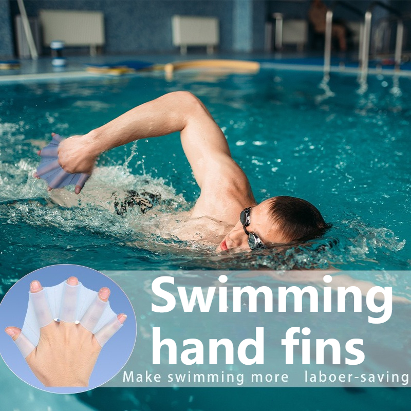1Pair swimming hand webbed frog shaped swimming gloves finger net gloves paddle water sports frog claw swimming equipment