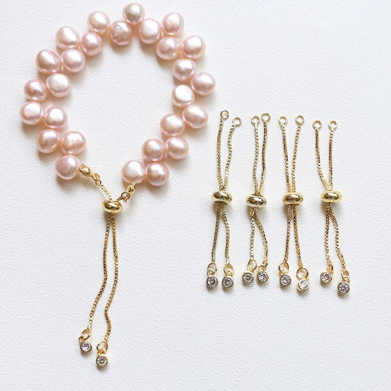 Adjustable Ring Slider Chain With Beads DIY Connector Pendants Bracelets Jewelry Making Material pen gpt
