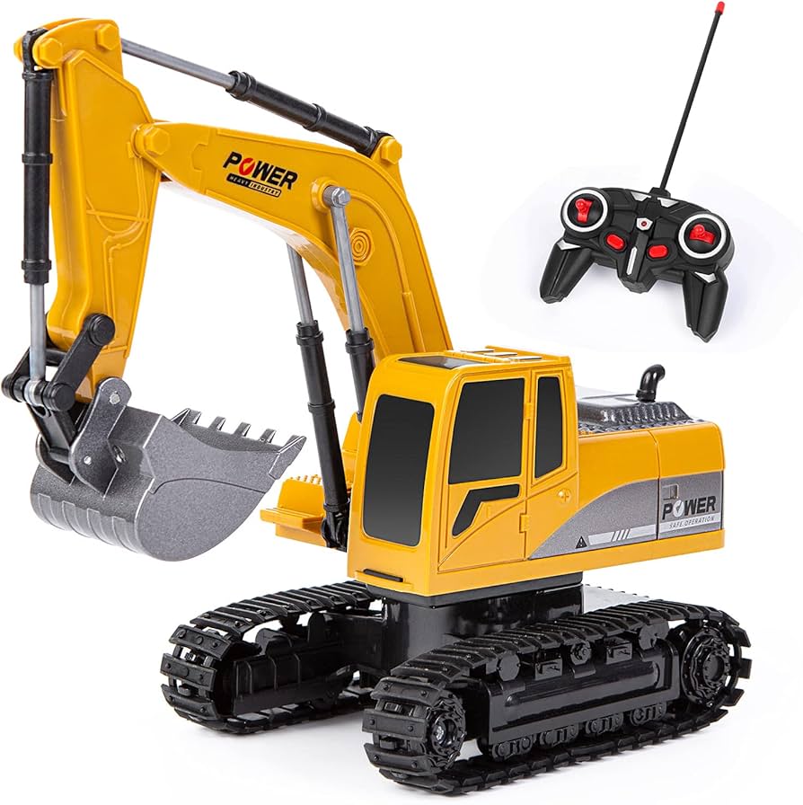 Remote Control Excavator Rc Toy Rc Excavator With Lights Sounds Rechargable Engineering Sand Digger Construction Vehicle Toy Gift For Boys Girls Kids