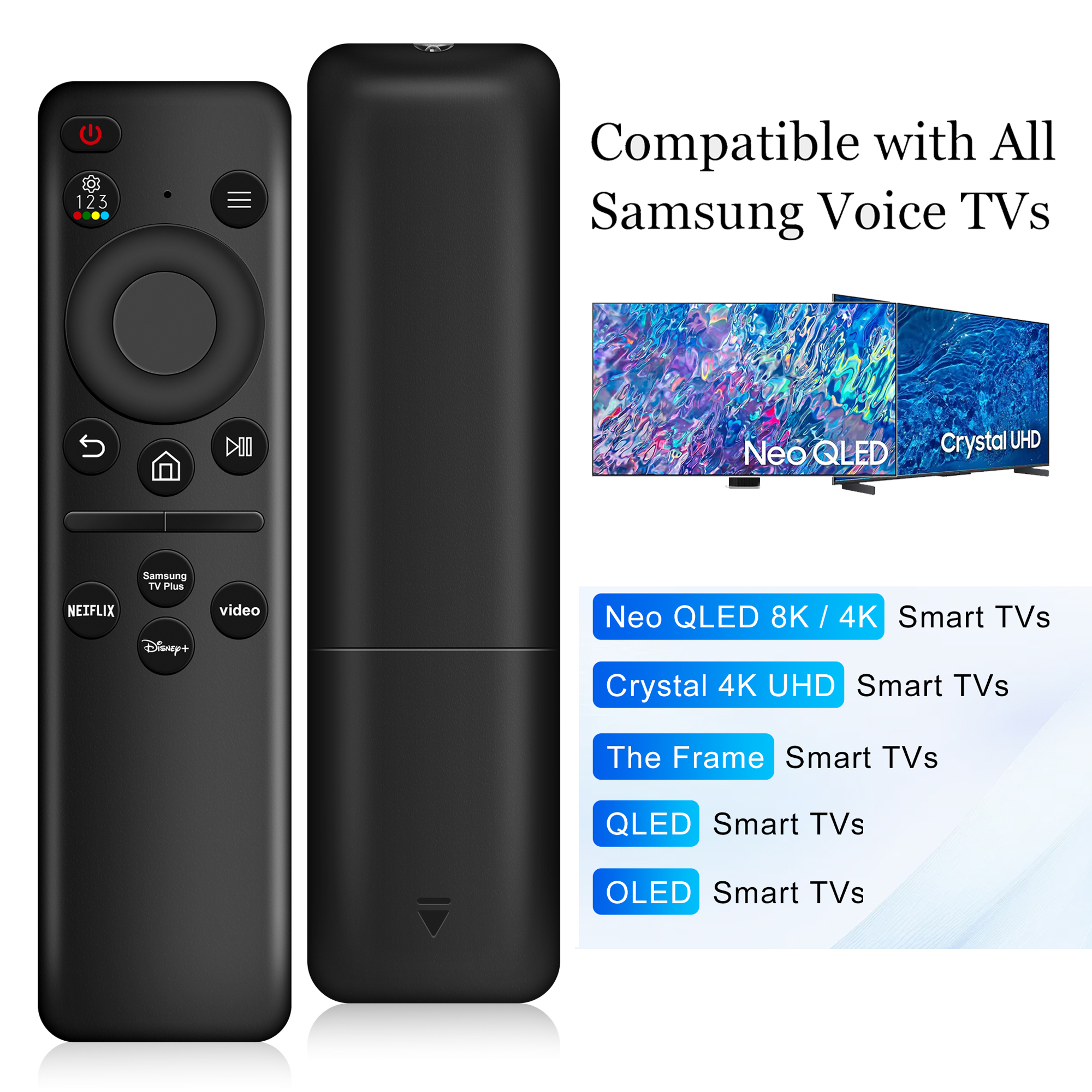 IR Remote Control for Smart TVs, Replacement Remote Control for Neo QLED 8K/4K Smart TV Infrared Remote Control