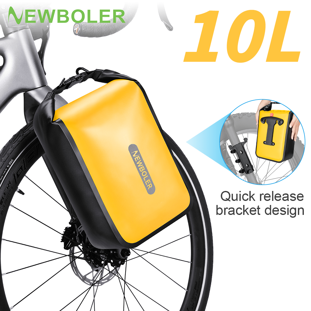 NEWBOLER Bike Front Fork Bag Waterproof 10L Large Capacity Quick Release For Electric Hunting MTB Road Bike Cycling Shoulder Bag