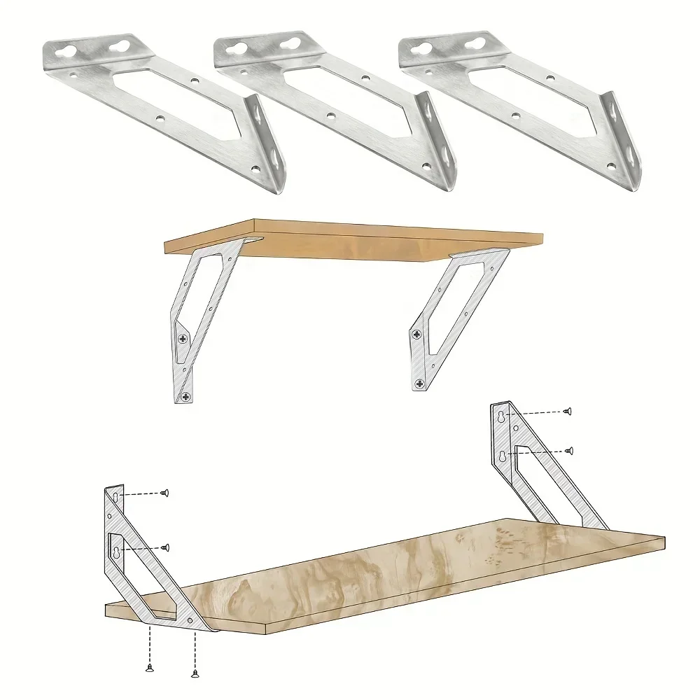 2/3pcs Heavy-Duty Multifunctional Stainless Steel Angle Bracket, Furniture Board Connector Tool, Hardware Accessories