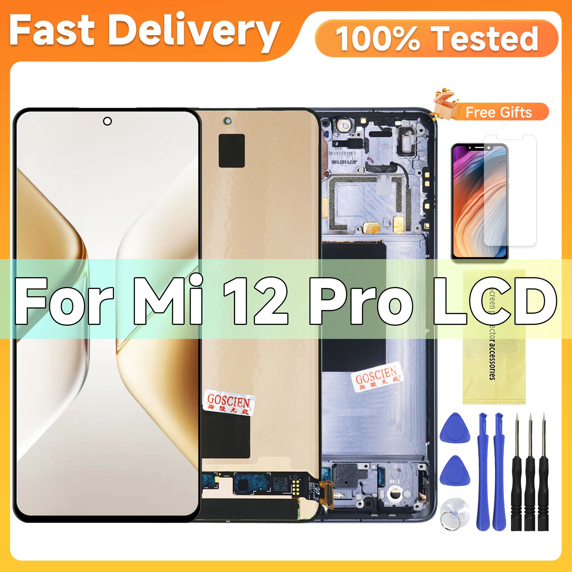 6.73" Ori / TFT for 12 Pro for TFT Mi 12 Pro 2201122C 2201122G LCD Display Touch Screen Digitizer Assembly Replacement