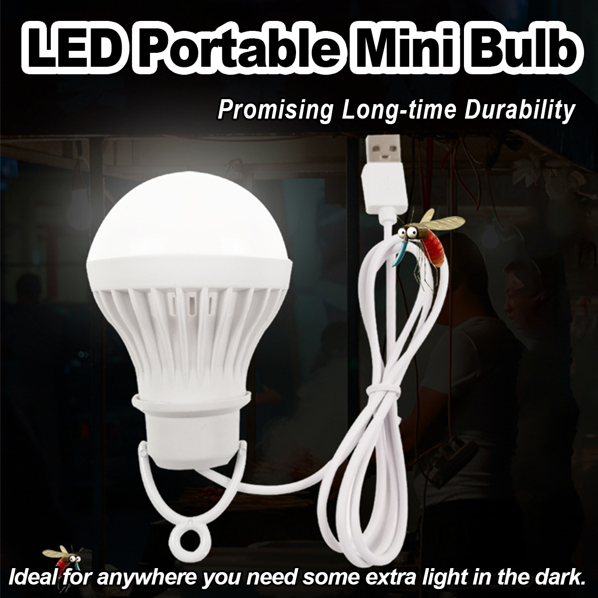 USB Led Camping Lamp 3w/5w/7w/9w/12w With 1.2m Clip Line Mini Bulb Tent Night Light 5v USB Powered Eye Protection White Light