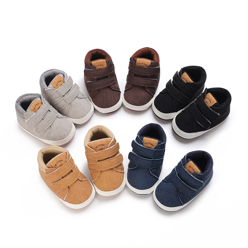 2026 New Velcro Walking Board Shoes For Male And Female Babies Anti Slip White Shoes Spring And Autumn Soft Sole