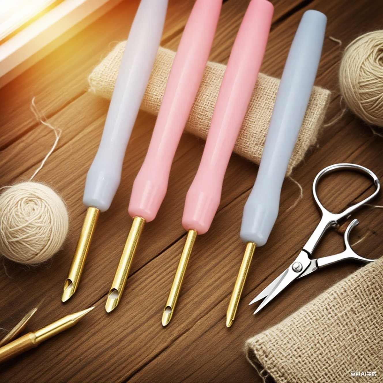 DIY Knitting Embroidery Pen Punch Needle Threader Weaving Sewing Felting Craft Tool