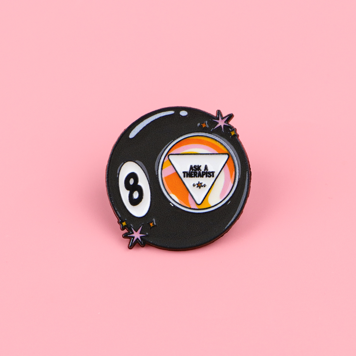 Black Ball Enamel Pin Number 8 Brooch For Coat Women's Brooches Fashion Lapel Badges Jewelry for Friends
