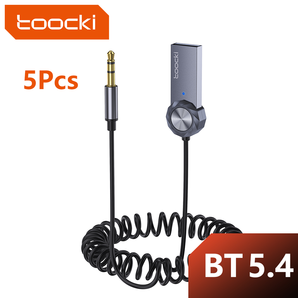 Toocki Bluetooth 5.4 Car Receiver 3.5mm Hands-Free Wireless AUX Audio Receiver For PC Speaker Wireless Mouse Earphone Keyboard