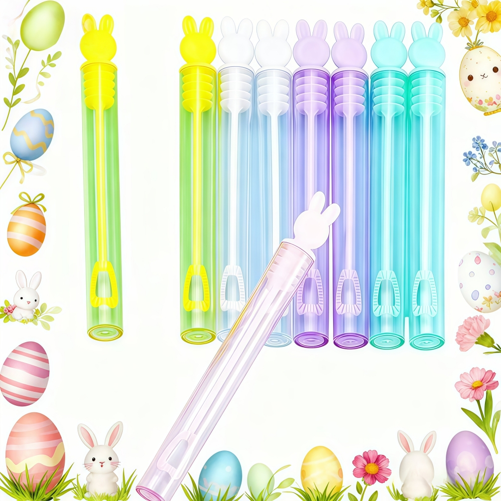 10-50Pcs 11cm Cute Rabbit Bubble Empty Tube Easter Party Birthday Carnival Kindergarten School Prize Decoration Pack