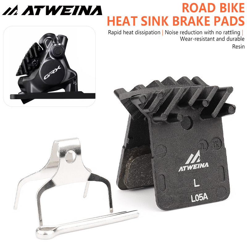 ATWEINA Resin L05A Brake Pads Metal Heat Dissipation Fins MTB Bicycle Brake Pads Hydraulic Brake Pads