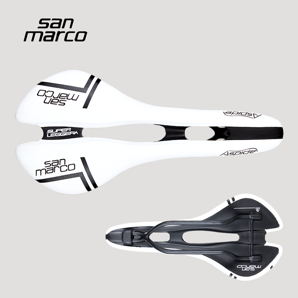 Ultralight San Marco Saddle Aspide Carbon Road Bicycle Saddles Hollow Comfort Bike Seat 115g 131mm White Sanmarco Bike Parts