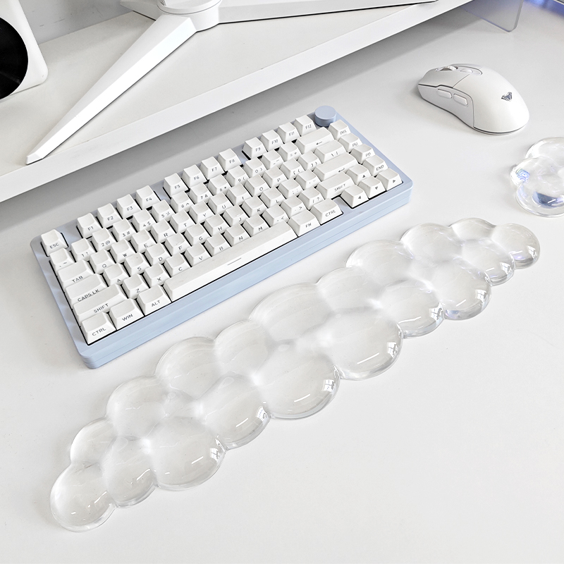Cloud Keyboard and Mouse Wrist Rest Silicon Transparent Cute Wrist Support and Arm Support Keyboard Rest Mouse Pad for Keyboard
