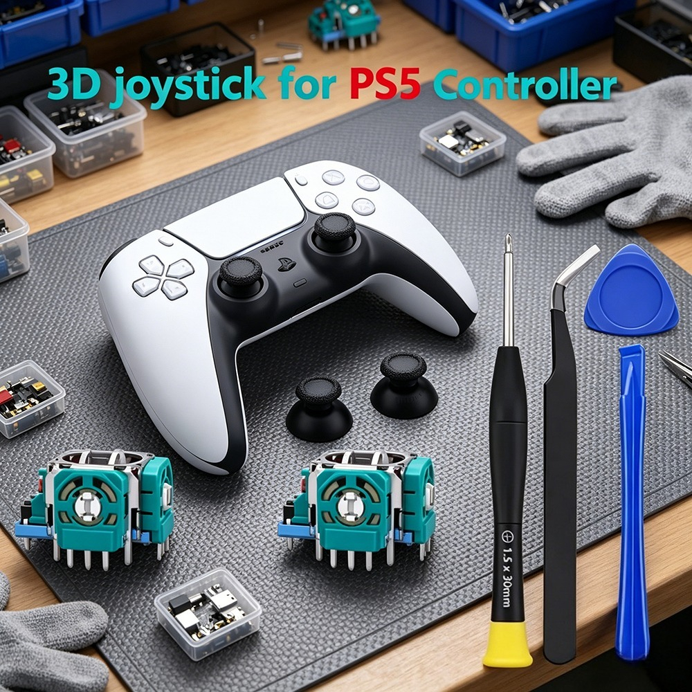 For PS5 Controller Drift Fix Kit, 3D Analog Joystick Replacement Thumbsticks for DualSense, with Screwdriver