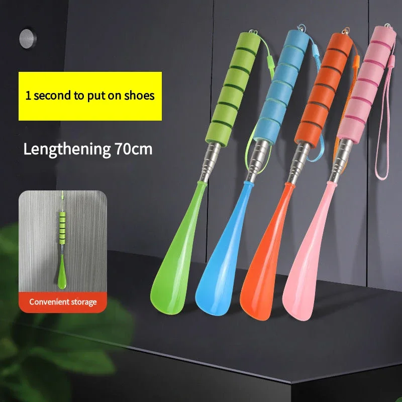 Elderly And Pregnant Women Long Stretchable Metal Shoehorn 30cm-71cm No Bending over Shoe Spoon Spatula for Easy Shoe Wear