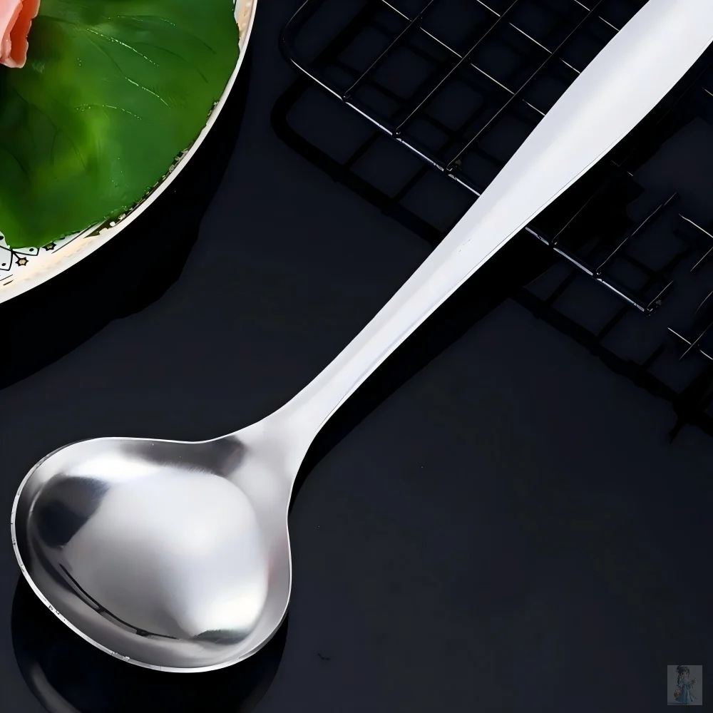 1pcs 304 Stainless Steel Soup Spoon Soup Spoon Rice Spoon Long Handle Thickened Big Head Cutlery Household Kitchen Set Soup Spoo