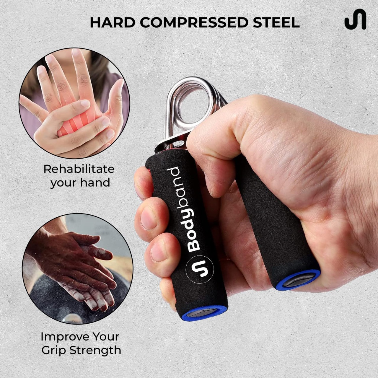 2 PC Hand Wrist Power Grip Strength Training Fitness Gym Exerciser Grip
