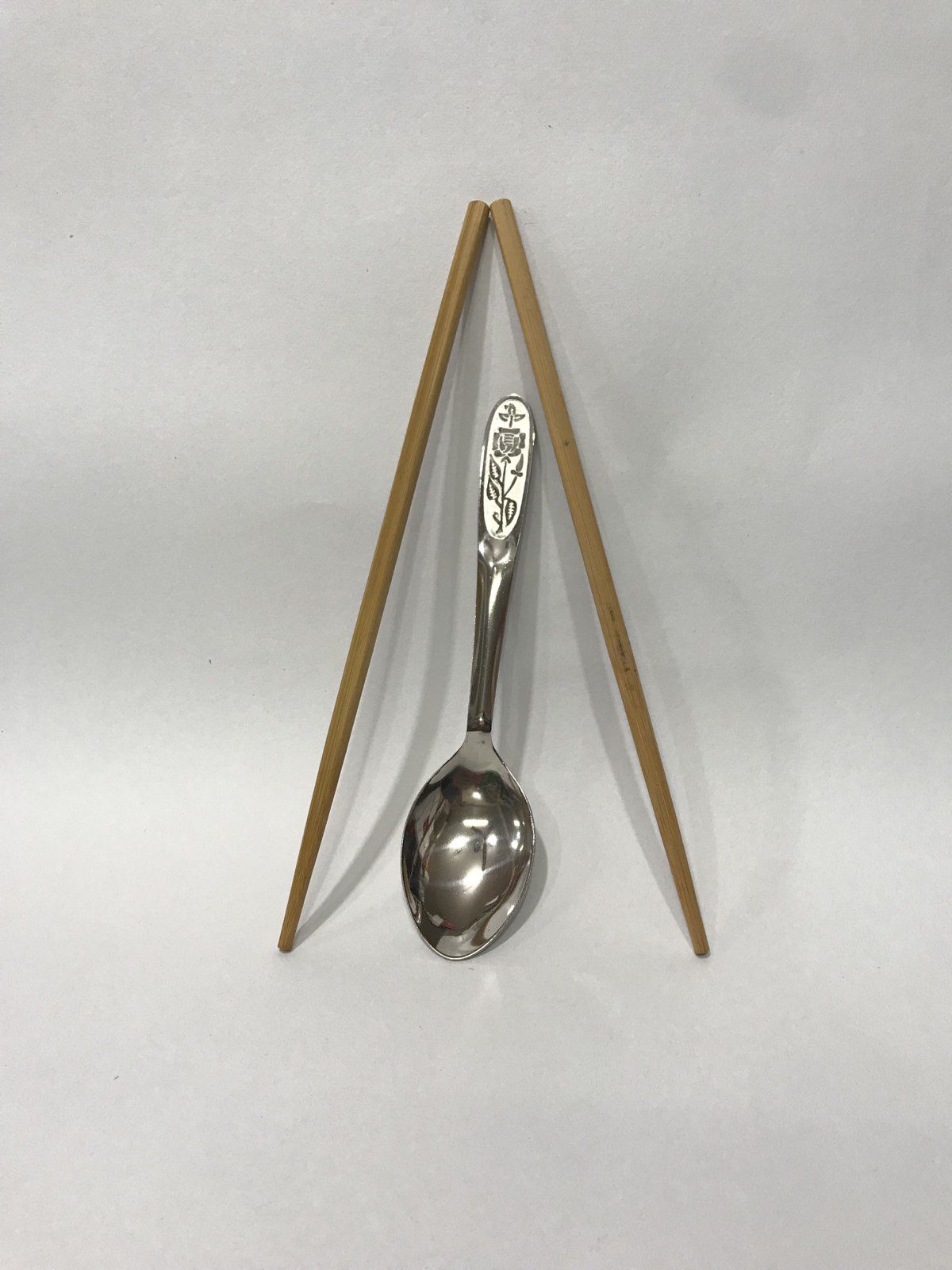 Bamboo Chopstick with Stainless Steel Spoon set of 1