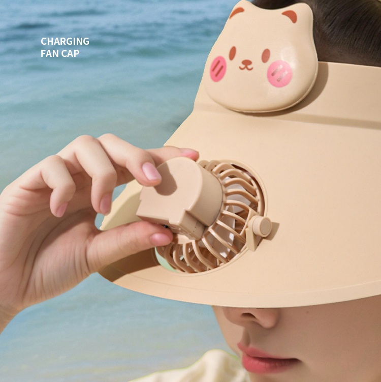 Sun Protection Head Cap Rechargeable Fan 3 Adjustable Speeds