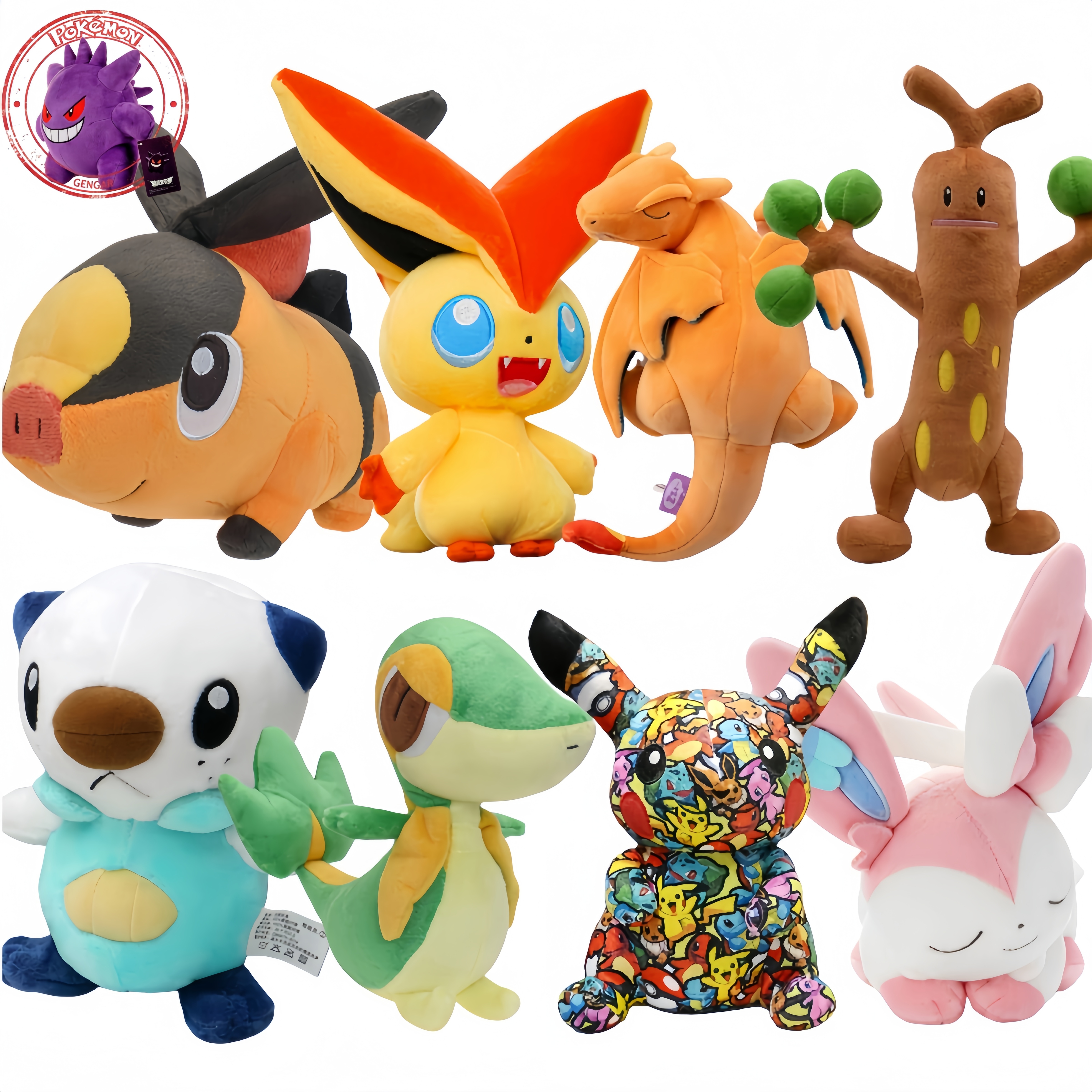 Tepig Oshawott Pokemon Stuffed Doll Pokemon Pikachu Sleeping Series Sylveon Glaceon Leafeon Gengar Plush Piplup Peluche Toy