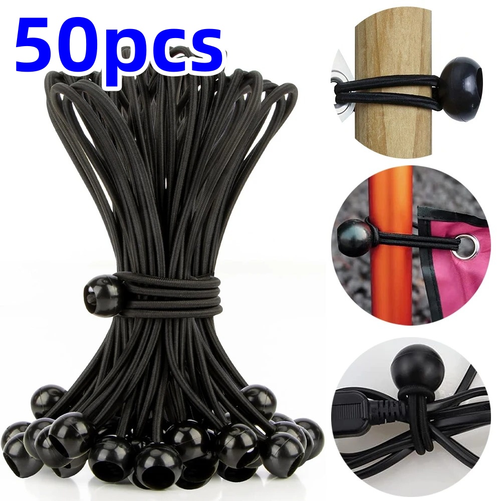 5/20/50pcs Outdoor Elastic Ball Rope Bungee Cords Portable Tent Fixing Tarpaulin Awning Canopy Heavy Duty Tarp Tie Down